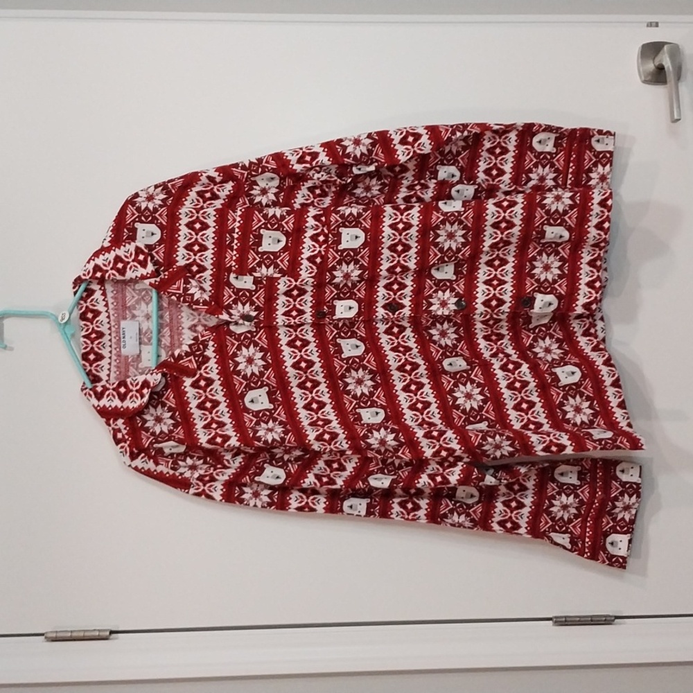 955 Old Navy Christmas Bear pajama top 2X or XL